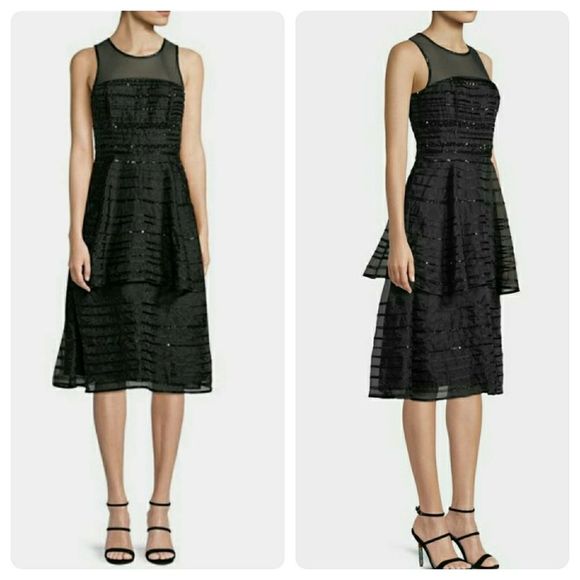 Parker Avril Sleeveless Sequin Stripe Tiered midi - Picture 3 of 11